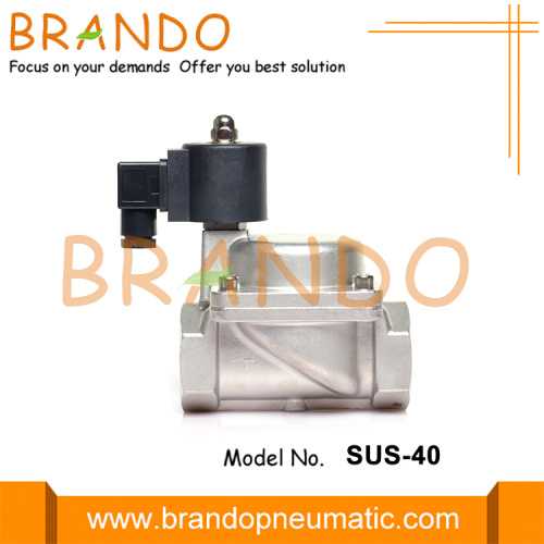 Valvola a solenoide corporeo in acciaio inox PTFE 1-1 / 2 &#39;&#39;