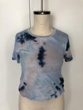 Tie-dye short sleeve blouse