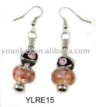 Fashion silver plated earrings with glass beads