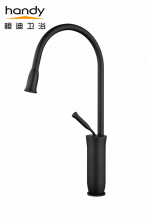Single-handle black kitchen sink mixer