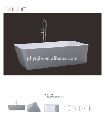 promotional rectangular stone resin bathtub resort bathtub