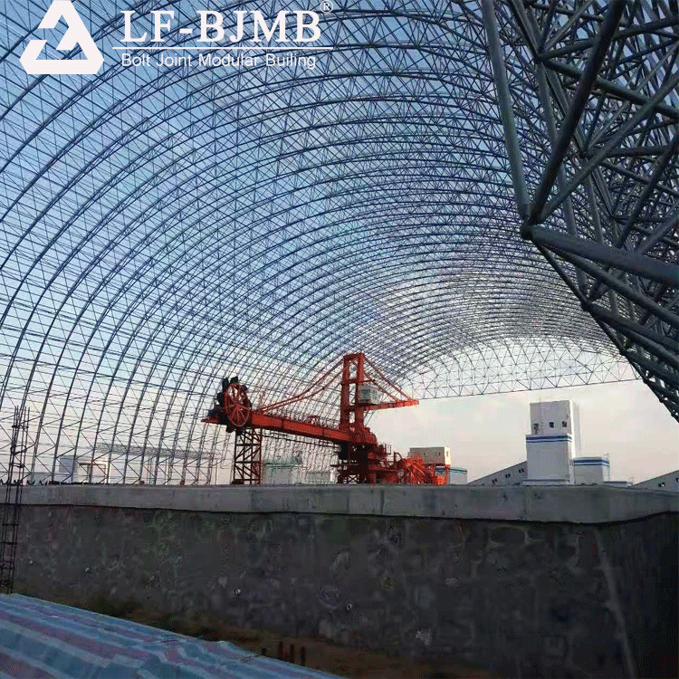 LF Barrel Shape Structure Power Plant Storage Steel Coal Shed Space Frame Roof