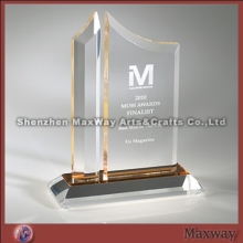 Polished transparent elegant corporate acrylic trophy/award/present with logo