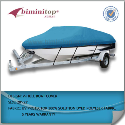 100% SOLUTION DYED POLYESTER V-HULL BOAT COVER