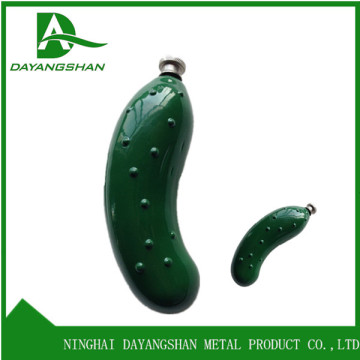 Hot Selling Unique Design Cucumber Flagon Stainless Steel Slim Round Flasks