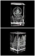 Crystal Ganesha (Aasan) Religious Souvenir Gift for Hindu
