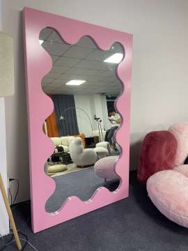 Modern Wood Wall Decorative Mirror for Living Room