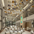 Gorgeous hotel lobby transparent black amber chandelier