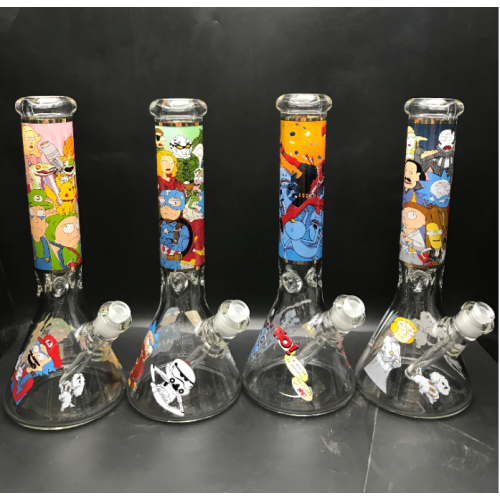 Novel Glass Beaker Bongs with Cartoon Characters