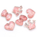 Offre spéciale résine dos plat paillettes Cabochons Kawaii coeur Bowknot couronne forme paillettes Slime charmes cabines pour la fabrication de bijoux artisanaux