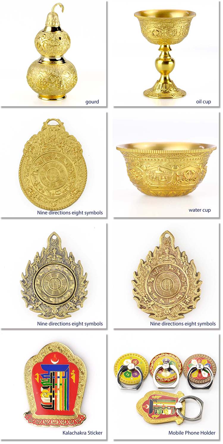 Metal Religious Jewelry Pendent Charms Custom Gold Nine Palaces Eight Diagrams Buddha Necklace Pendant