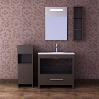 Wooden Oak Solid Wood Bathroom Furniture Cabinet