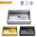 handmade 33inch black farmhouse style kitchen sink