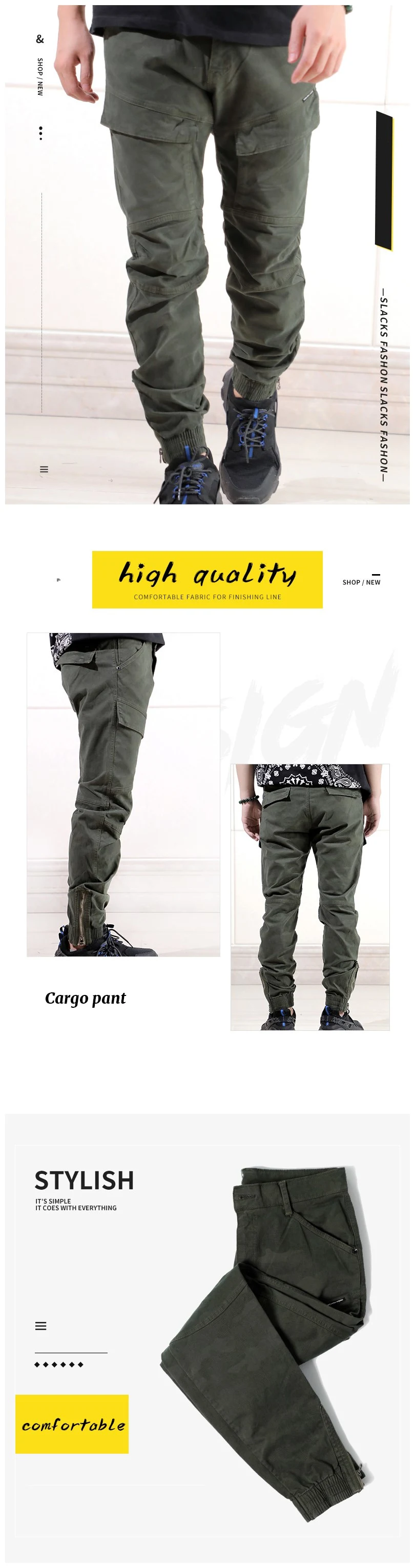 Mens Six Pocket Cargo Pants Wholesale Casual Grey Black Best Cargo Joggers