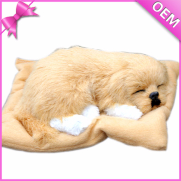 Customized White Beige Plush Dog Toys Wholesale, lifelike Plush Dog,Plush Sleeping Dog Toy