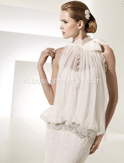 Elegant Rise Cathedral Train Lace Chiffon Trouwjurk