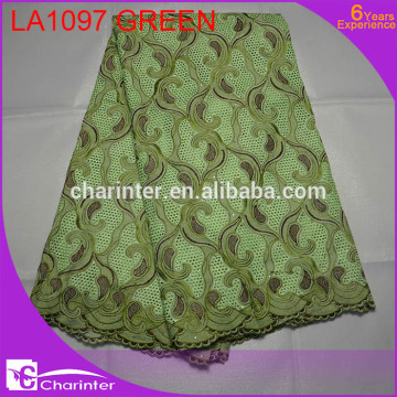 lace fabric latest swiss lace fabric high quality african lace fabrics big lace fabric voile big lace cotton lace LA1097 green