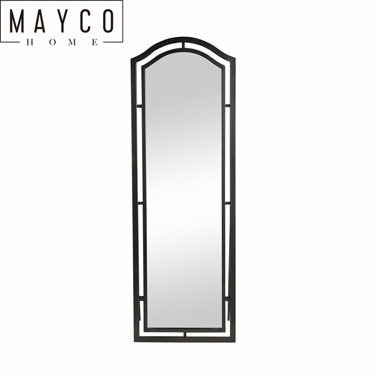 Mayco French Modern Silver Frame Large Holder Full Length Leaner Dressing Floor Stand Mirror