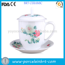 Kiln hand painting ceramic flower cup christmas arts gift