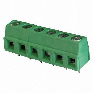 Solid block PCB terminal block, 90 degrees pin type offered, small size