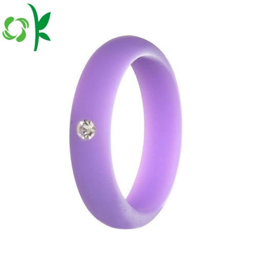 Veiligheid Eco-vriendelijke bruiloft Diamond Silicone Finger Rings