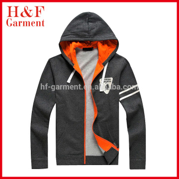 Embroidery mens hooded sweatshirt custom logo 100% cotton fleece