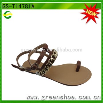 new arrival ladies flat heel model sandal 2015