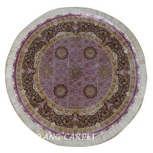 5'x5' Round Handmade Tabriz Persian Silk Rug