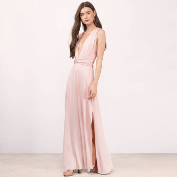 Pink sleeveless ladies dinner dresses maxi dresses long dresses women summer