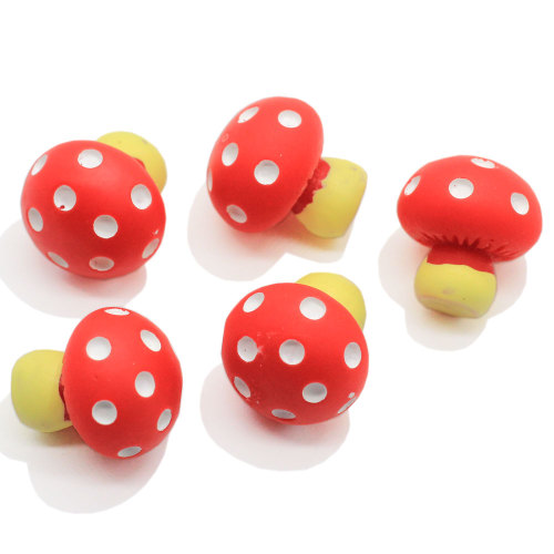 3D champignon rouge résine perles Simulation légume pour fée jardin jouets bricolage maison artisanat charmes porte-clés accessoire