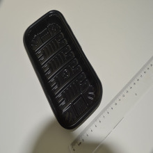 Black Food Grade Trays For Meat And Vegetables At The Supermarket To Sell