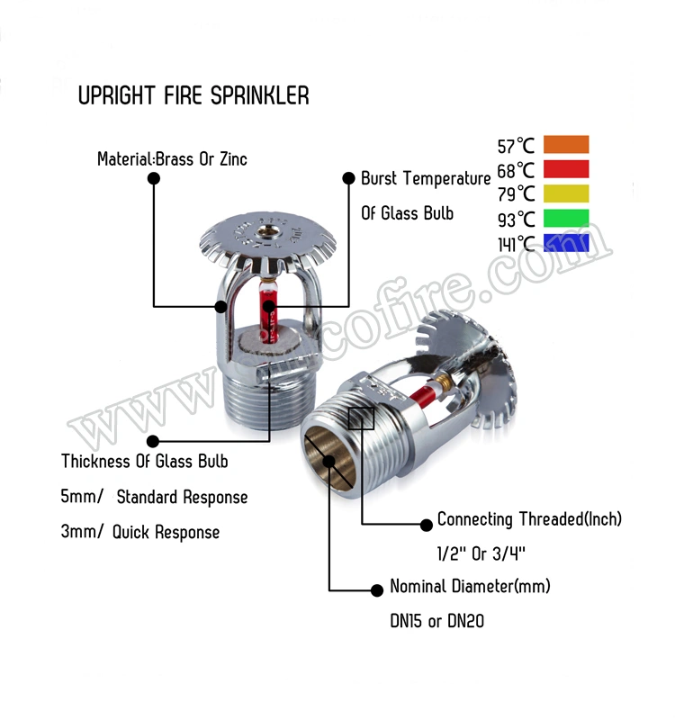 57 Degree Glass Bulb Fire Sprinkler for Fire Fighting System