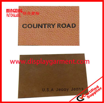 2014 custom embossed leather patch, garment label, cloth label