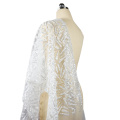 Latest style sequin white embroidered tulle wedding fabric