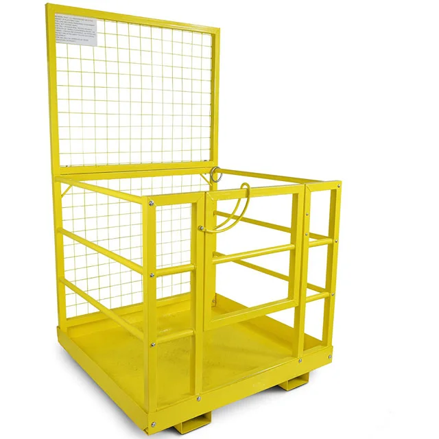 2 Man Work Platform Lift Basket Aerial Fence Rails Forklift Safety Cage