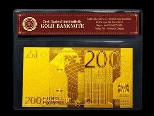 Authenticity COA NR Gorgeous 24k Gold Banknote 2 sided 200