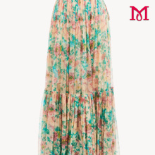 Luxurious Pleated Silk Maxi Skirt