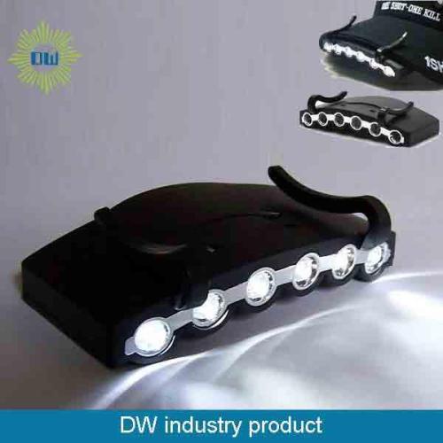 5 LED-knappen batteri Clip hatt ljus