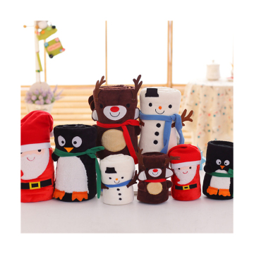 Wholesale Cute Cartoon Christmas Character Double Sided Flannel Blankets