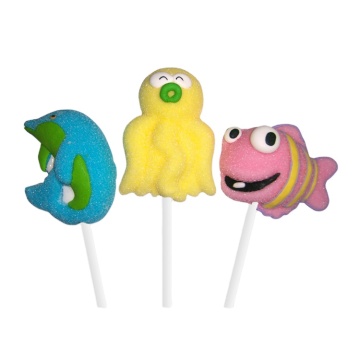 Lovely Hand decorated fish shaped marshmallow lollipops candy