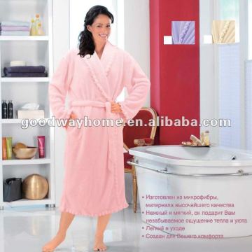 Floral Microfiber Fleece Bathrobe