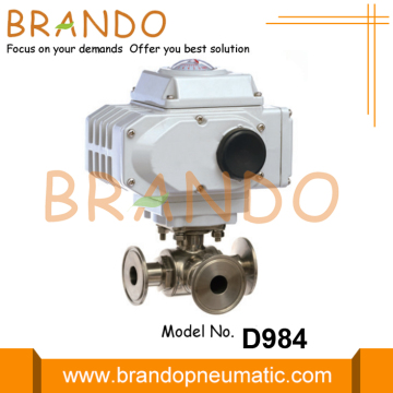 Sanitary Tri-Clamp 3 Way Electric Actuated Ball Valve