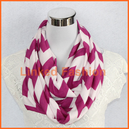 Purple Chevron Infinity Scarf, Cotton/Rayon Blend, Wide and Long, Zig Zag, LSU Tigers