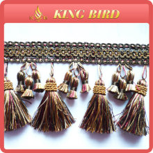 handmade Colorful Newest leather fringe trim in stock