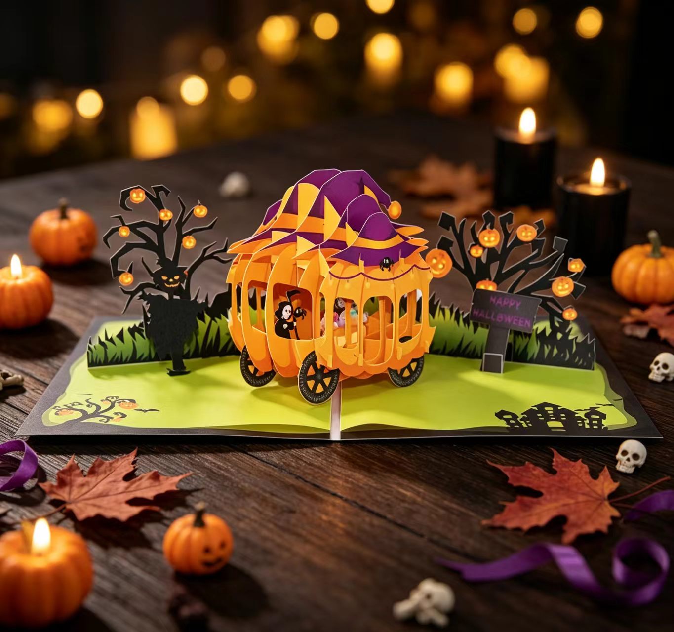 3D wyskakująca kartka z życzeniami halloween 3d pop up hallowen greeting card