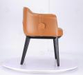 Sedie italiane in pelle arancione minimalista singola
