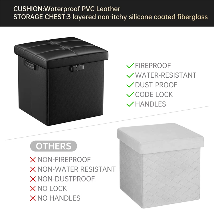 Household Large Capacity Household Fireproof Storage Chair Stool Ottoman Stool