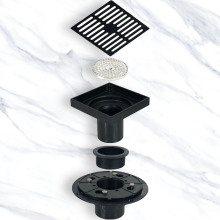 BANGQI Black Linear Drain Brass Floor Waste Drain Flange for Bathroom Shower