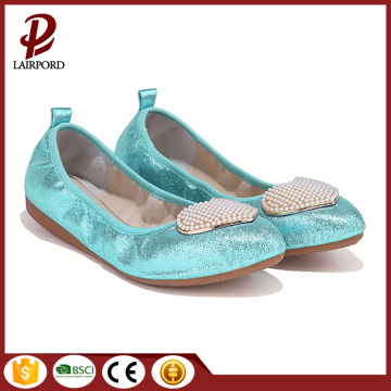 stylish women flat silver shoes with beads