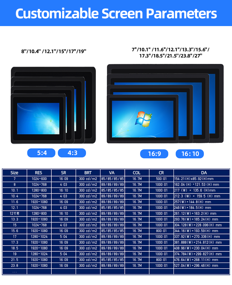 compt OEM interface OS system win android linux 15.6 inch 15.6" pc industri screen industrial touch panel pc industrial panel pc